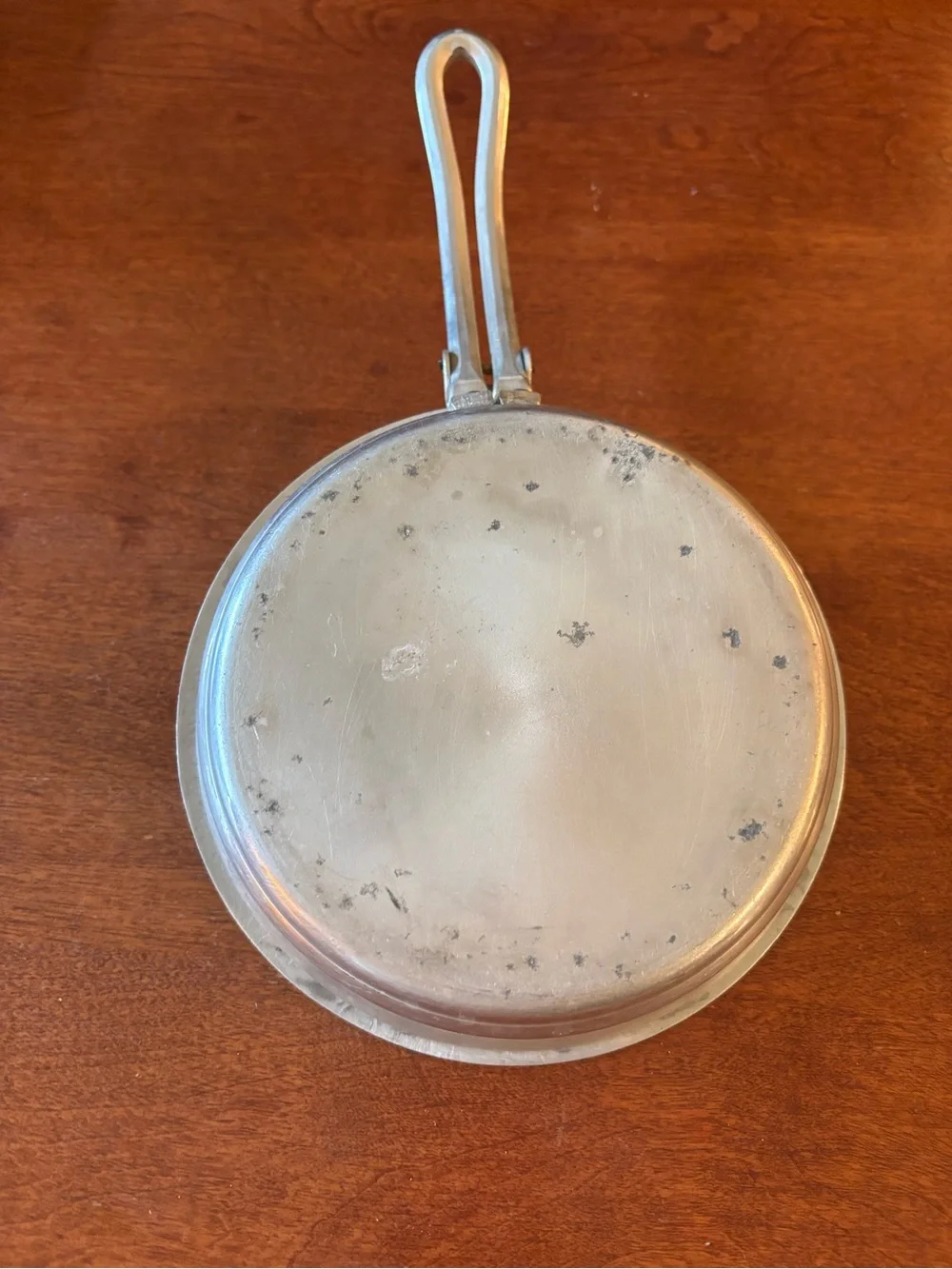 vintage hammered aluminum silent butler or crumb catcher